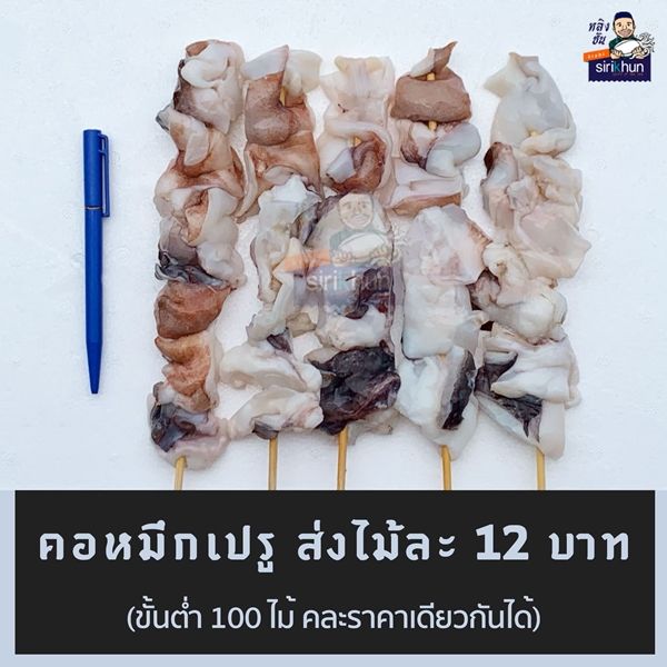 รูปคอหมึกเสียบไม้
